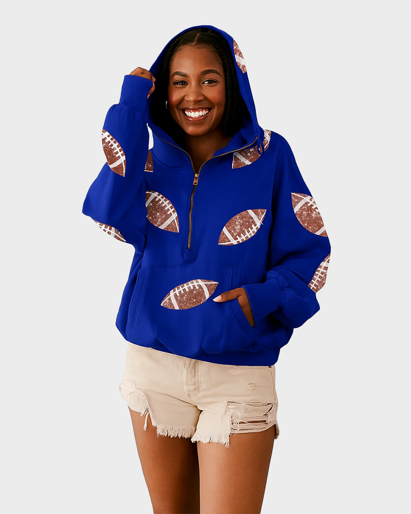 ‘Glam Kickoff’ Long Sleeve Zip Hoodie