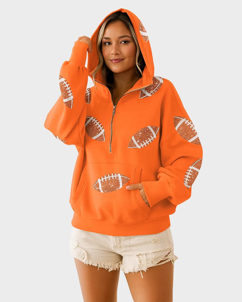 ‘Glam Kickoff’ Long Sleeve Zip Hoodie