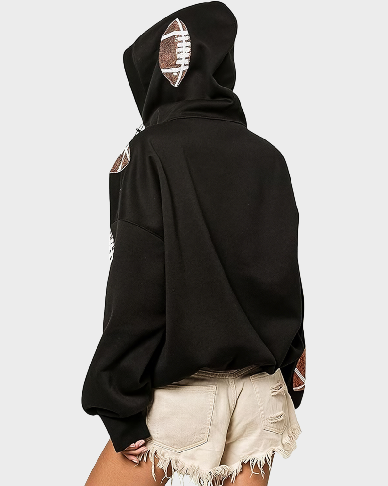 ‘Glam Kickoff’ Long Sleeve Zip Hoodie