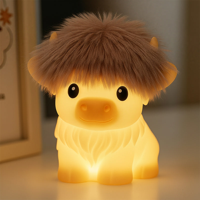 Highland Cow Silicone Squishy LED Night Light