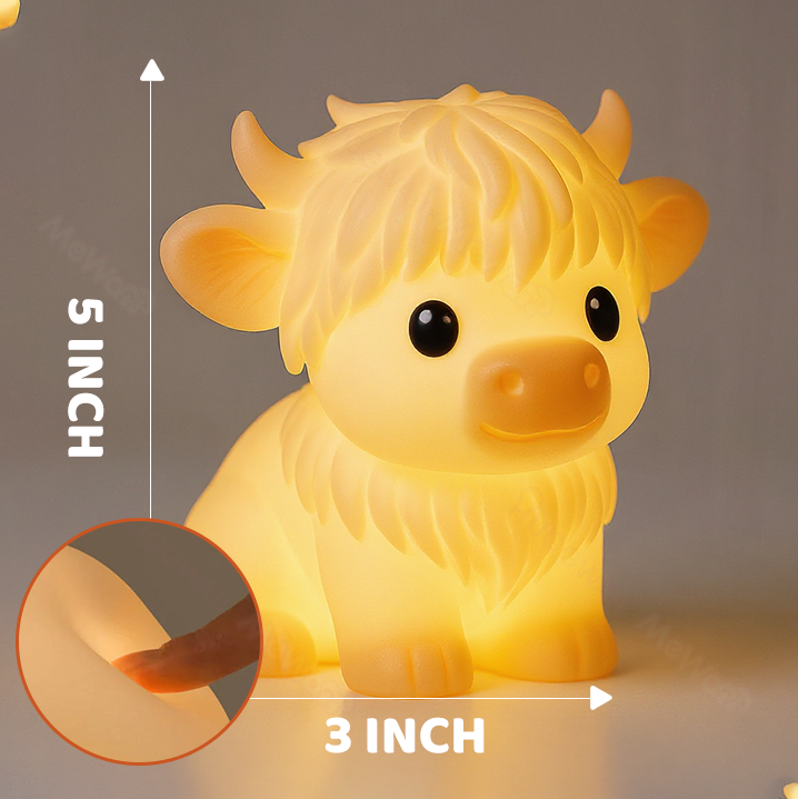 Highland Cow Silicone Squishy LED Night Light