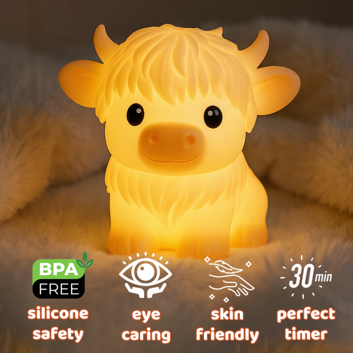 Highland Cow Silicone Squishy LED Night Light