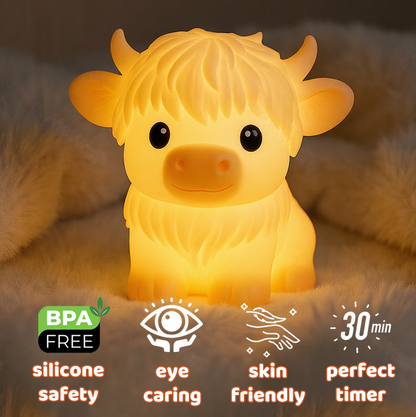 Highland Cow Silicone Squishy LED Night Light