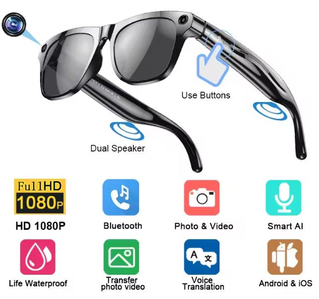 HALFTIME HD Camera AI Smart Glasses