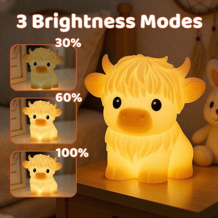 Highland Cow Silicone Squishy LED Night Light